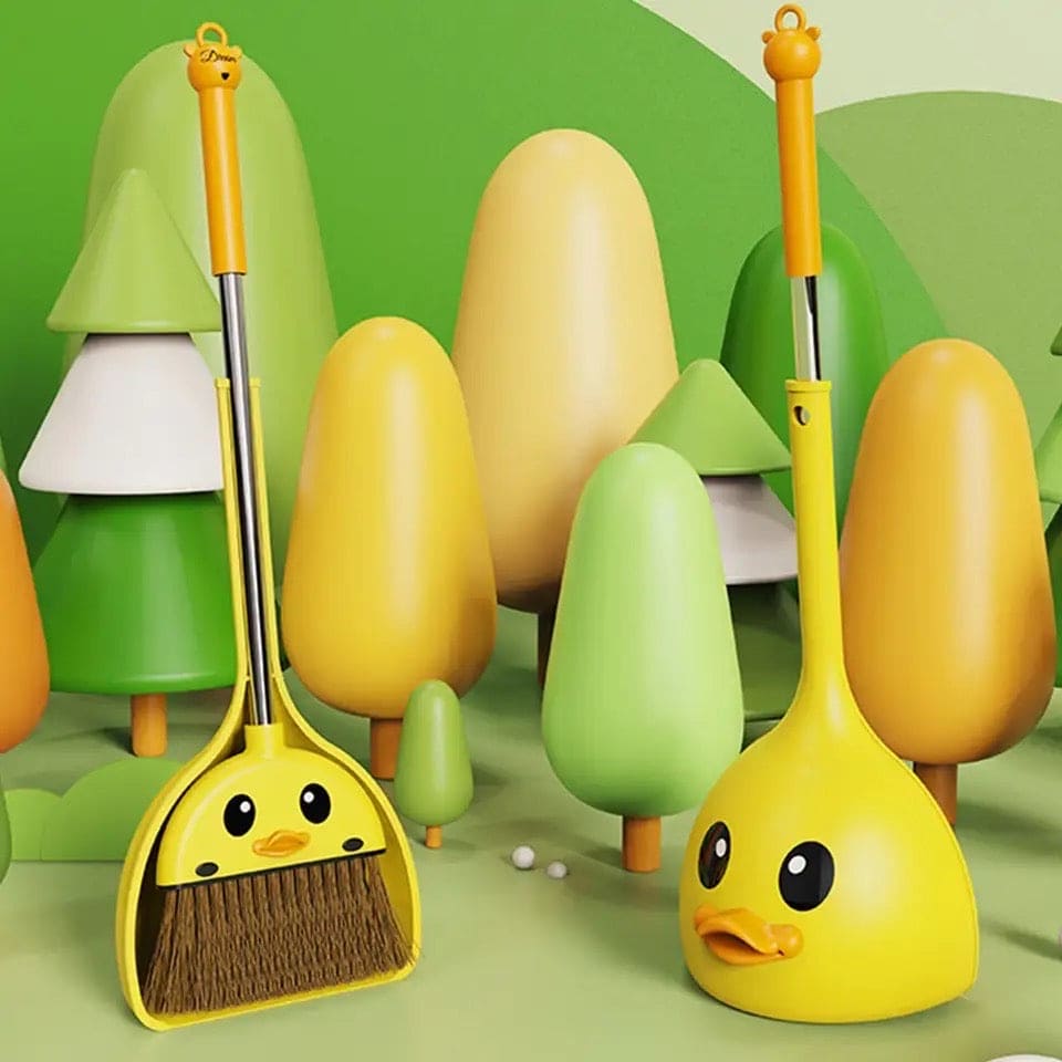 Yellow Duck Broom And Dustpan Set, Cartoon Toddler Broom Set, Plastic Standing for Little Housekeeping Helper, Cute Mini Broom with Dustpan, Kids Mini Sweeping Broom Set, Kids Play House Cleaning Toy, Multifunctional Broom And Shovel Yellow Duck Broom And Dustpan Set, Cartoon Toddler Broom Set, Plastic Standing for Little Housekeeping Helper, Cute Mini Broom with Dustpan, Kids Mini Sweeping Broom Set, Kids Play House Cleaning Toy, Multifunctional Broom And Shovel